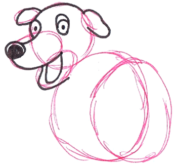 4 Step 4 : Drawing Martha the Cartoon Dog Step by Step Tutorial