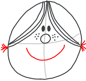 4 Step 4 : Drawing Little Miss Magic Simple Step by Step Lesson