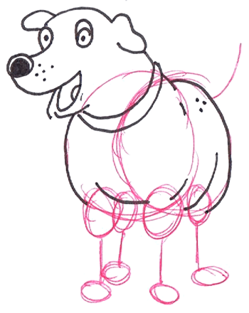 5 Step 5 : Drawing Martha the Cartoon Dog Step by Step Tutorial