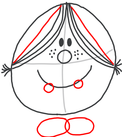 5 Step 5 : Drawing Little Miss Magic Simple Step by Step Lesson