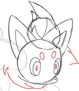 6 Step 6 : Drawing Zorua in Simple Steps Lesson for Kids