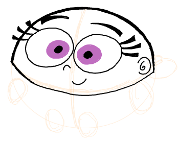 6 Step 6 : Drawing Poof the Baby Fairy Step by Step Drawing Tutorial
