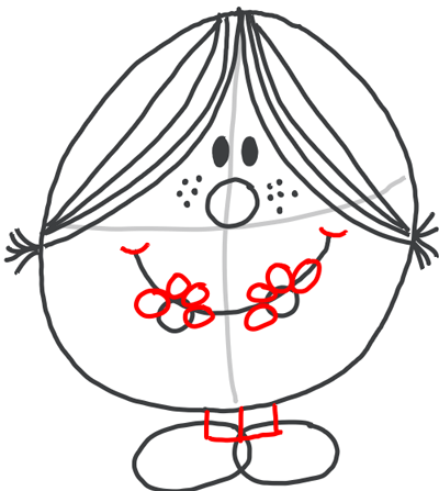 6 Step 6 : Drawing Little Miss Magic Simple Step by Step Lesson