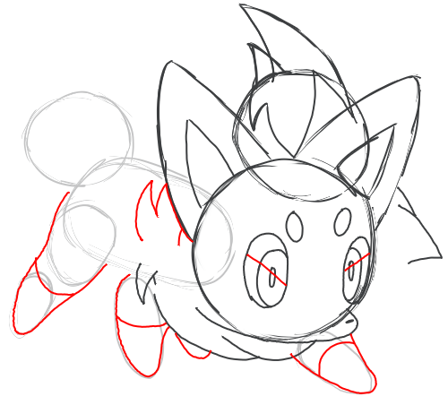 7 Step 7 : Drawing Zorua in Simple Steps Lesson for Kids