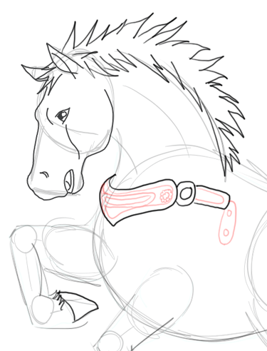 7 Step 7 : Drawing Epona and Link Step by Step Drawing Tutorial