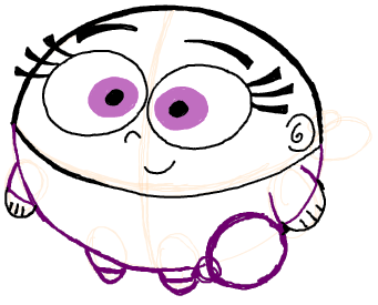 8 Step 8 : Drawing Poof the Baby Fairy Step by Step Drawing Tutorial