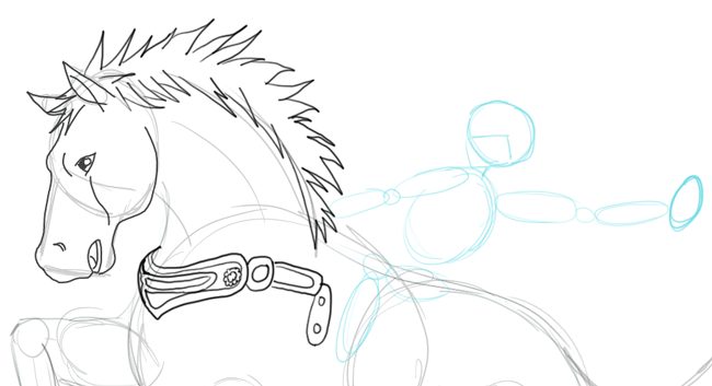 8 Step 8 : Drawing Epona and Link Step by Step Drawing Tutorial