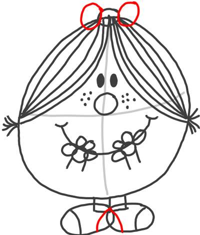 8 Step 8 : Drawing Little Miss Magic Simple Step by Step Lesson