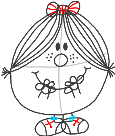 9 Step 9 : Drawing Little Miss Magic Simple Step by Step Lesson