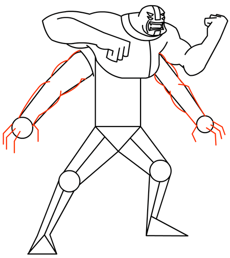 FA12 Step 12 : Drawing Four Arms from Ben 10 Alien Force Tutorial