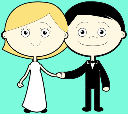 finished-bridegroom-in-color How to Draw Cartoon Bride and Groom Step by Step Drawing Tutorial for Kids