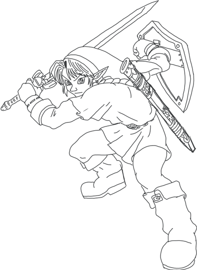 link-bw-finished How to Draw Link from The Legend of Zelda Step by Step Drawing Tutorial