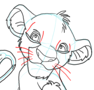 10 Step 10 : Drawing Simba the Lion in Easy Steps Lesson