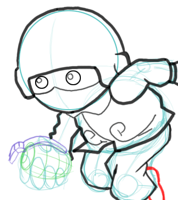 10 Step 10 : Drawing Fragger in Easy Steps Tutorial