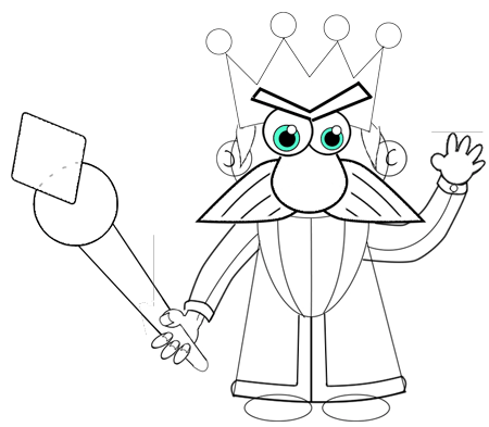 10 Step 10 : Drawing Cartoon Kings Easy Steps Tutorial