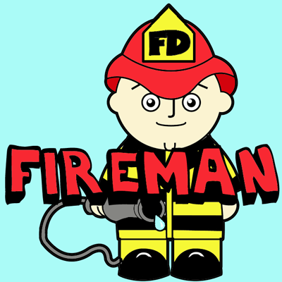 How to Draw a Cartoon Fireman in Easy Steps Drawing Tutorial