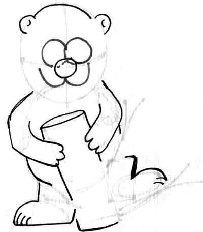 4 Step 4 : Drawing a Cartoon Beaver Step by Step Tutorial