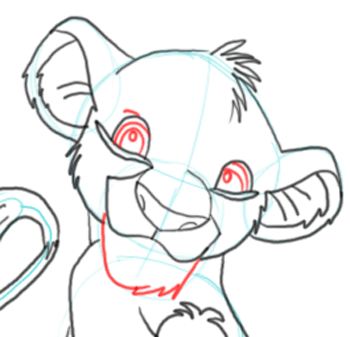 9 Step 9 : Drawing Simba the Lion in Easy Steps Lesson