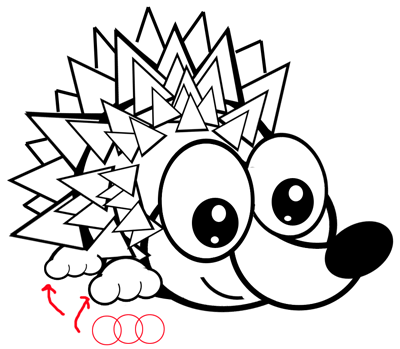 9 Step 9 : Drawing Hedgehogs in Easy Steps Lesson