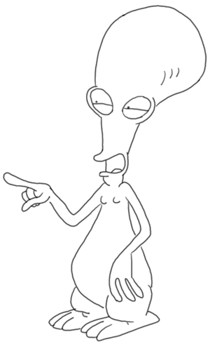 roger-american-dad-bw How to Draw Roger the Alien from American Dad with Step by Step Drawing Tutorial