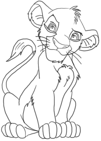 simba-lionking-bw How to Draw Simba from Lion King Step by Step Drawing Tutorial