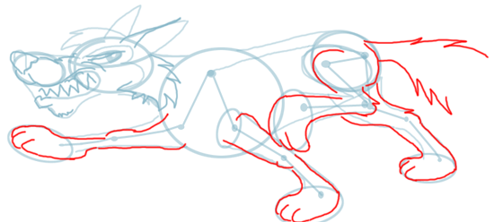 Step 12 : Drawing Cartoon Wolf Lesson Step 12 : Drawing Cartoon Wolf Lesson
