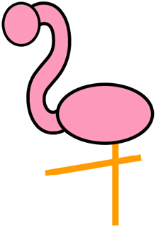 Step 2 : Drawing Cartoon Flamingos Tutorial Step 2 : Drawing Cartoon Flamingos Tutorial