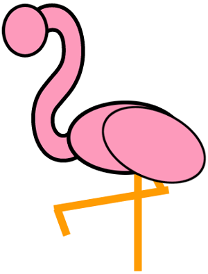 Step 3 : Drawing Cartoon Flamingos Tutorial Step 3 : Drawing Cartoon Flamingos Tutorial
