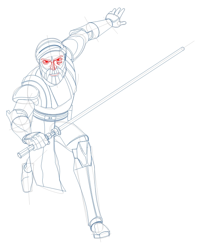 Step 10 : Drawing Obi-Wan Kenobi from The Clone Wars Tutorial Step 10 : Drawing Obi-Wan Kenobi from The Clone Wars Tutorial