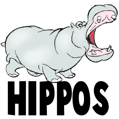 How to Draw Cartoon Hippos Opening Mouth Wide Drawing Lesson