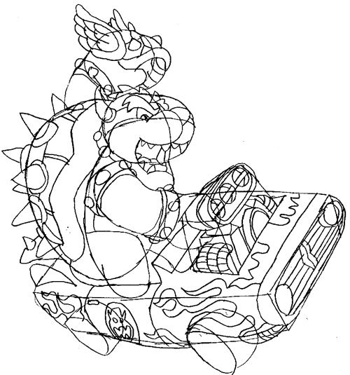Step 10 : Drawing Bowser in Easy Steps Tutorial Step 10 : Drawing Bowser in Easy Steps Tutorial