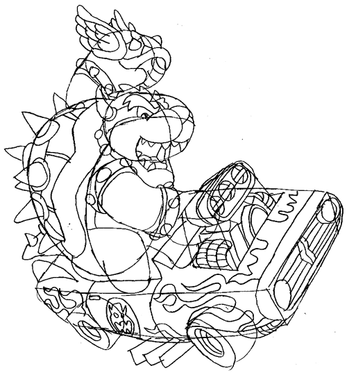Step 11 : Drawing Bowser in Easy Steps Tutorial Step 11 : Drawing Bowser in Easy Steps Tutorial