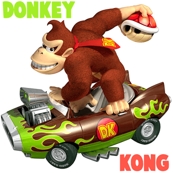 How to Draw Donkey Kong in His Car Throwing a Koopa Shell from Mario Kart
