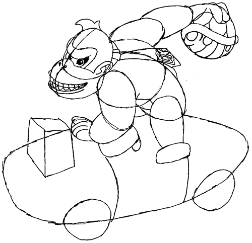 Step 8 : Drawing Donkey Kong in Easy Steps Step 8 : Drawing Donkey Kong in Easy Steps