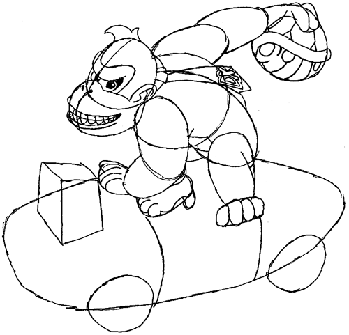 Step 9 : Drawing Donkey Kong in Easy Steps Step 9 : Drawing Donkey Kong in Easy Steps