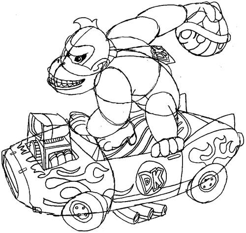 Step 12 : Drawing Donkey Kong in Easy Steps Step 12 : Drawing Donkey Kong in Easy Steps