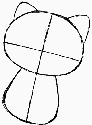 Step 3 : Drawing Hello Kitty in Easy Steps Tutorial Step 3 : Drawing Hello Kitty in Easy Steps Tutorial