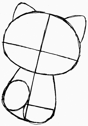 Step 4 : Drawing Hello Kitty in Easy Steps Tutorial Step 4 : Drawing Hello Kitty in Easy Steps Tutorial