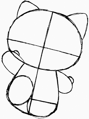 Step 5 : Drawing Hello Kitty in Easy Steps Tutorial Step 5 : Drawing Hello Kitty in Easy Steps Tutorial