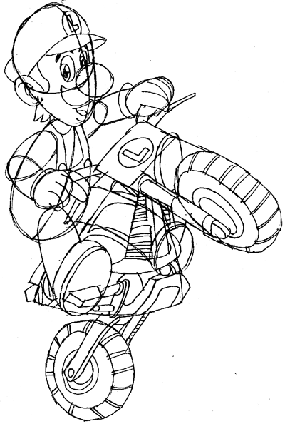 Step 13 : How to Draw Luigi Mario Kart Step 13 : How to Draw Luigi Mario Kart