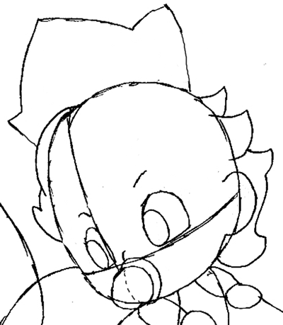 Step 6.5: Drawing Baby Princess Peach Step by Step Tutorial Step 6.5: Drawing Baby Princess Peach Step by Step Tutorial