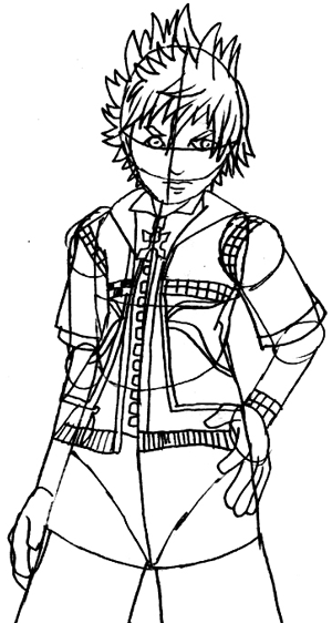 Step 6 : Drawing Roxas in Easy Steps Lesson Step 6 : Drawing Roxas in Easy Steps Lesson