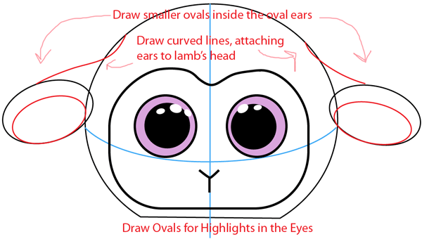 Step 4 : Drawing Baby Lamb in Easy Steps Lesson Step 4 : Drawing Baby Lamb in Easy Steps Lesson