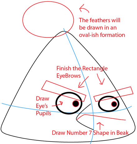Step 4 : Drawing Yellow Angry Bird in Easy Steps Lesson Step 4 : Drawing Yellow Angry Bird in Easy Steps Lesson