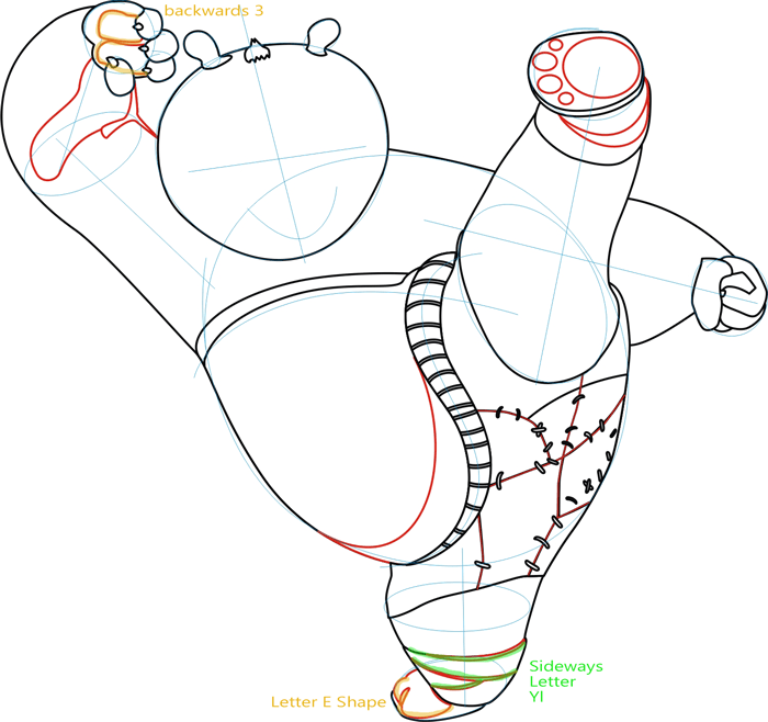 Step 5 : Drawing Po from Kung Fu Panda in Easy Steps Lesson Step 5 : Drawing Po from Kung Fu Panda in Easy Steps Lesson