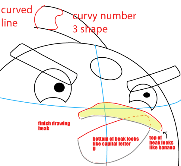 Step 5 : Drawing Black Angry Bird in Easy Steps Lesson Step 5 : Drawing Black Angry Bird in Easy Steps Lesson