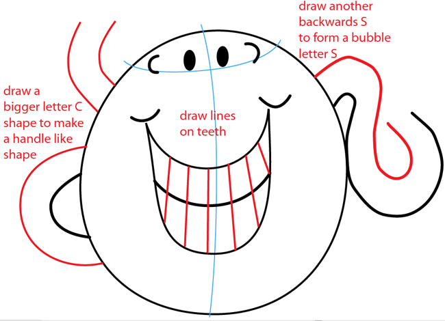Step 5 : Drawing Mr. Tickle from Mr. Men Children's Book Series Easy Steps Lesson Step 5 : Drawing Mr. Tickle from Mr. Men Children's Book Series Easy Steps Lesson