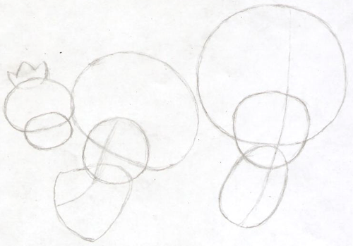 Step 5 : Drawing Toad and Toadette from Wii Mario Kart in Easy Steps Lesson Step 5 : Drawing Toad and Toadette from Wii Mario Kart in Easy Steps Lesson