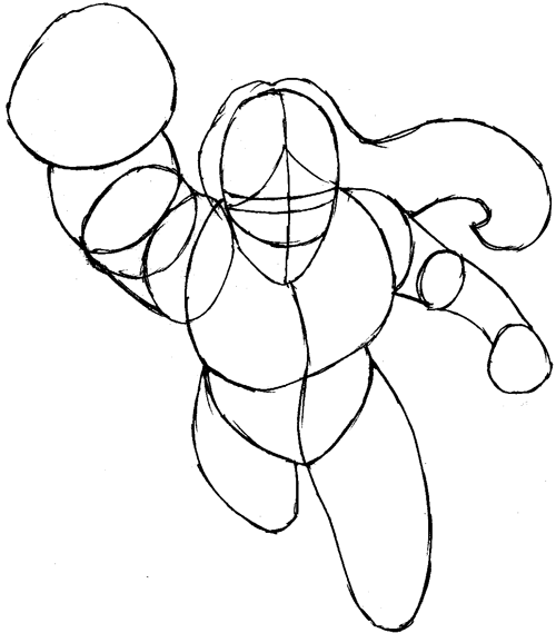 Step 6 : Drawing Rogue from Marvel's X-Men Superhero Team Easy Steps Lesson Step 6 : Drawing Rogue from Marvel's X-Men Superhero Team Easy Steps Lesson