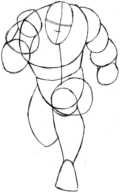 Step 6 : Drawing Wolverine from Marvel's X-Men Superhero Team Easy Steps Lesson Step 6 : Drawing Wolverine from Marvel's X-Men Superhero Team Easy Steps Lesson